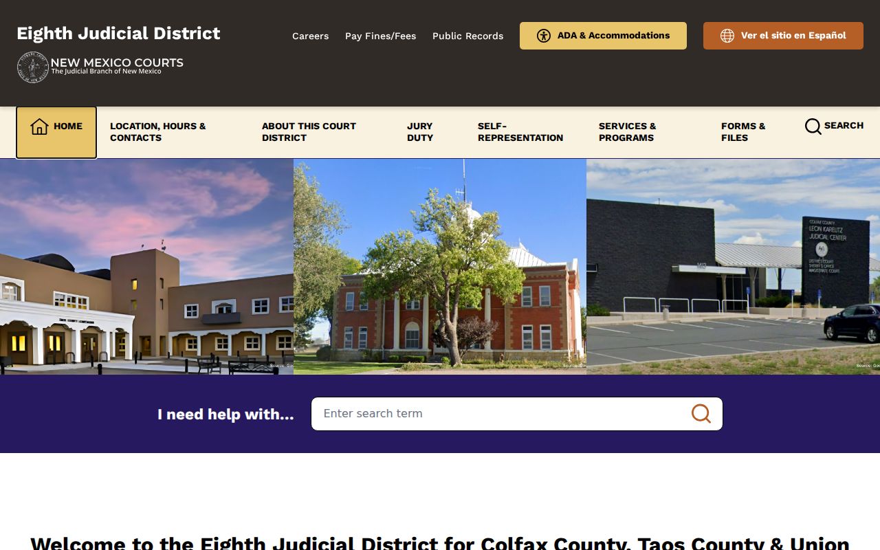 Colfax County criminal court cases on the Eighth Judicial District website